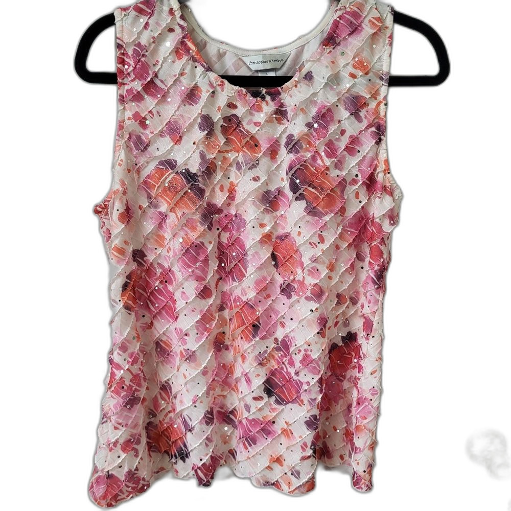 Pink Sparkle Layered Sleeveless Tunic - Size Large